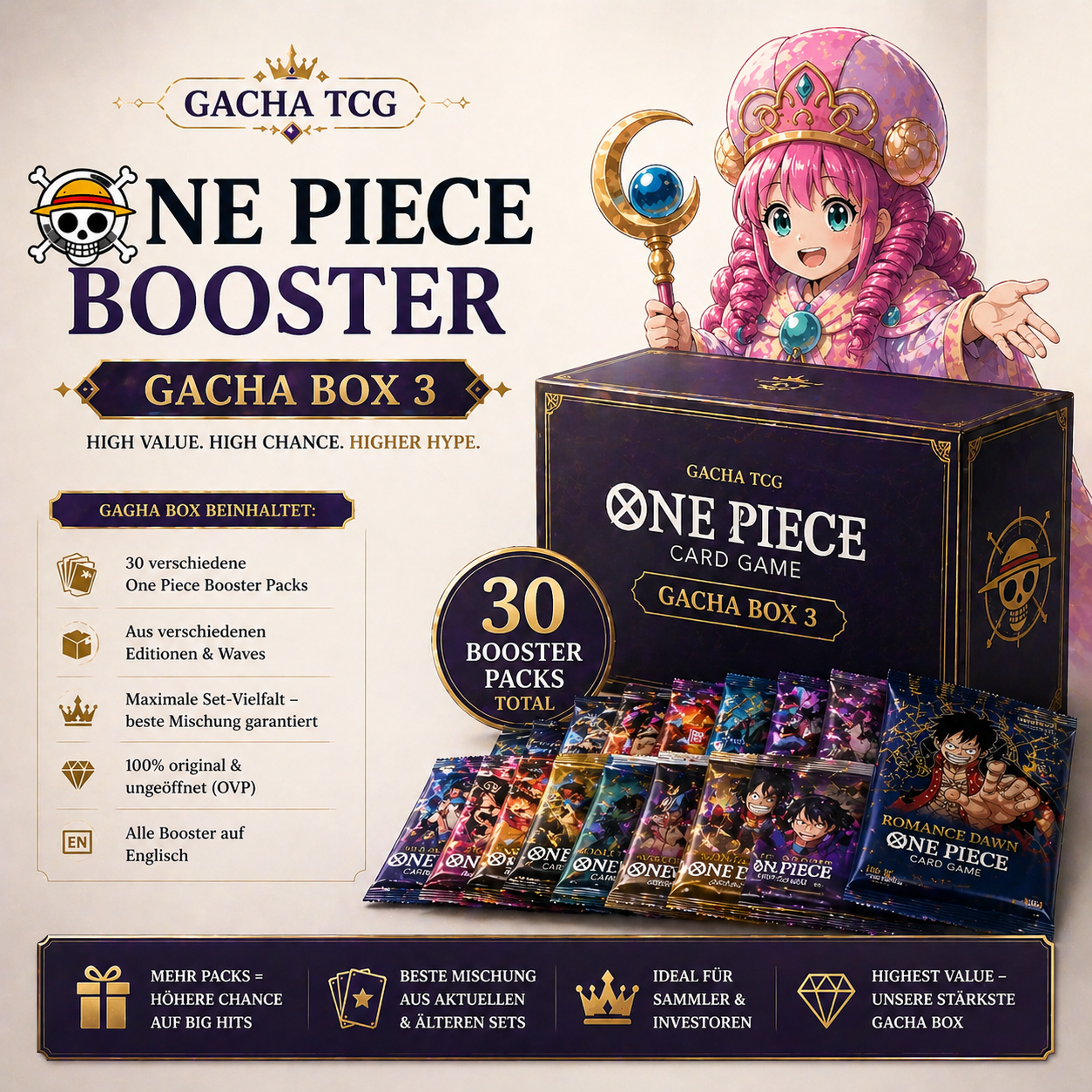Gacha TCG - Gacha Box 3 - One Piece Zufällige Booster - Englisch